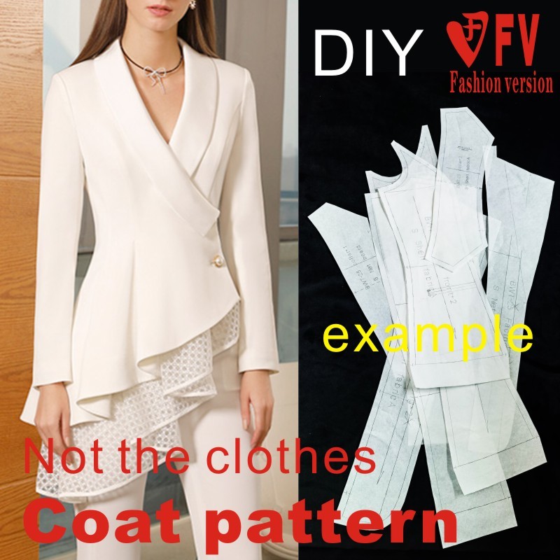 Textile Sewing Patterns - 여성 토양 브이넥 블레이저 1:1, 바느질
