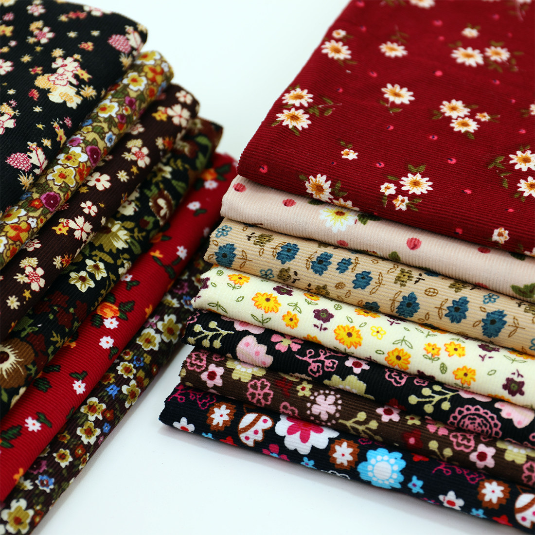 Textile Sewing Patterns - 100% 면 꽃무늬 코듀로이 원단(미터 단위