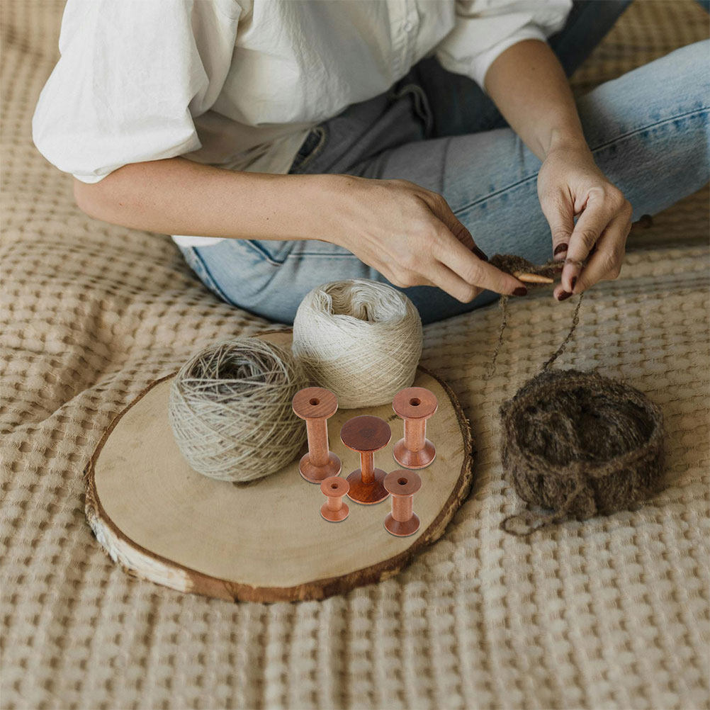 Sewing Knit - 7개의 나무 보빈 세트, 공간 절약형,