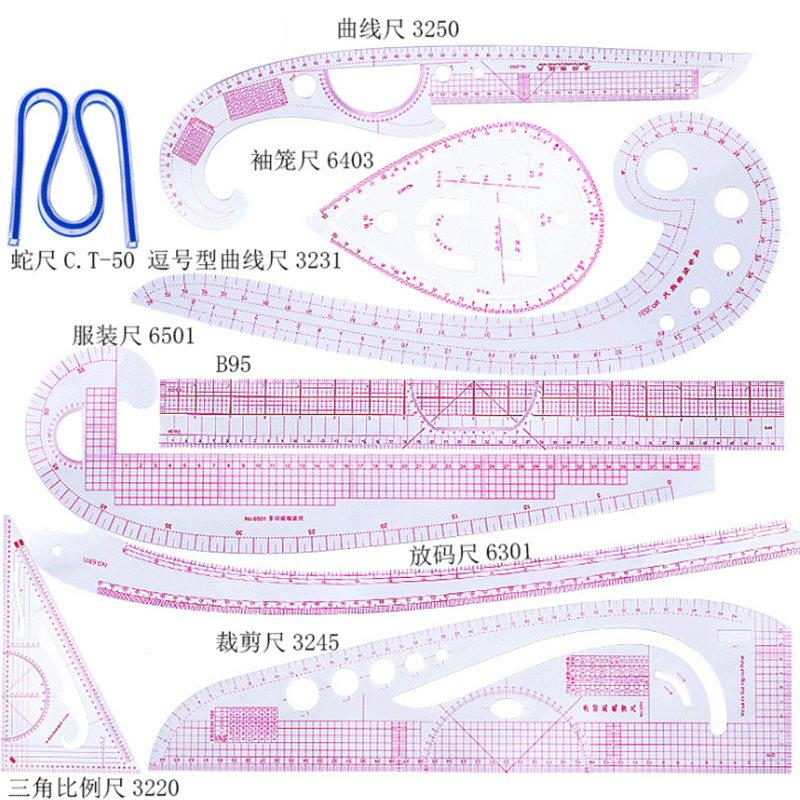 Quilting Ruler Square - 5/6/9pcs 세트 재단사 측정 눈금자 키트