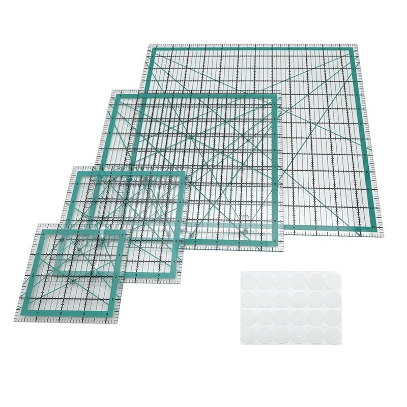 Quilting Ruler Square - 퀼팅 자, 4개의 정사각형 퀼팅 템플릿,
