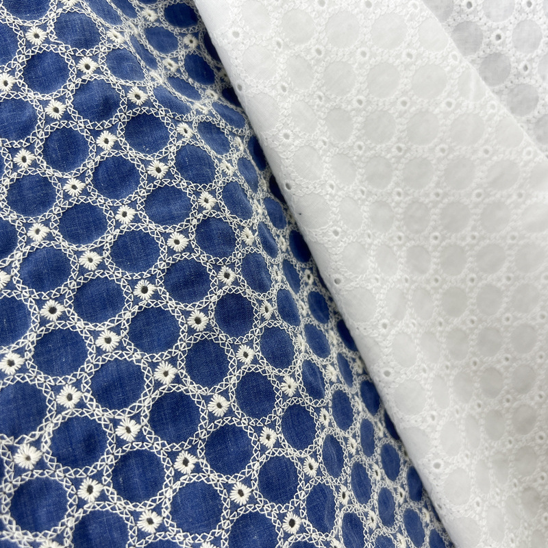 Sewing Eyelet Fabric - 면 데님 소형 원형 아일렛 자수
