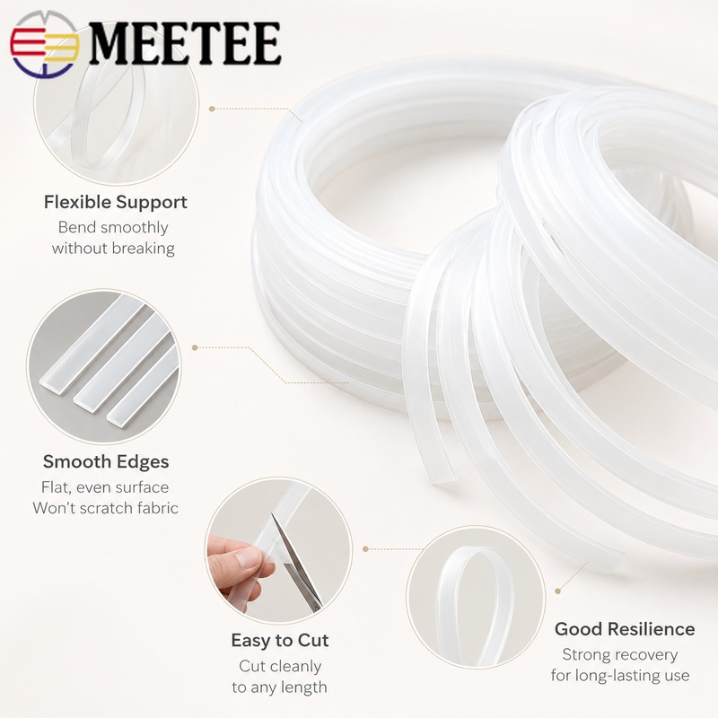 20M 4-12mm 투명 PP 플라스틱 코르셋 보닝 유 - Textile Sewing Support 리뷰 및 가격