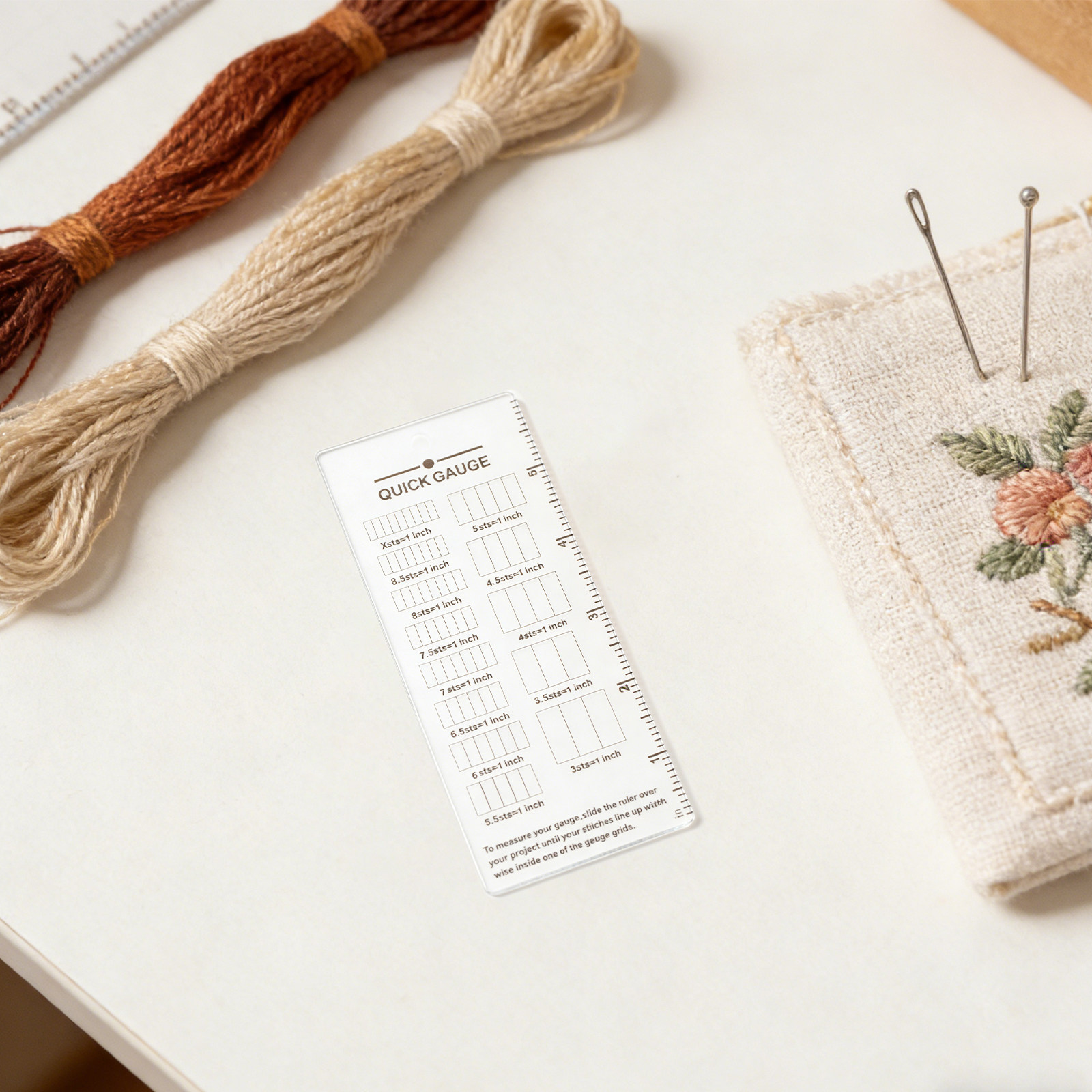 2개 세트 아크릴 투명 퀵 게이지 측정기, 스티치 행수 - Sewing Knit 리뷰 및 가격