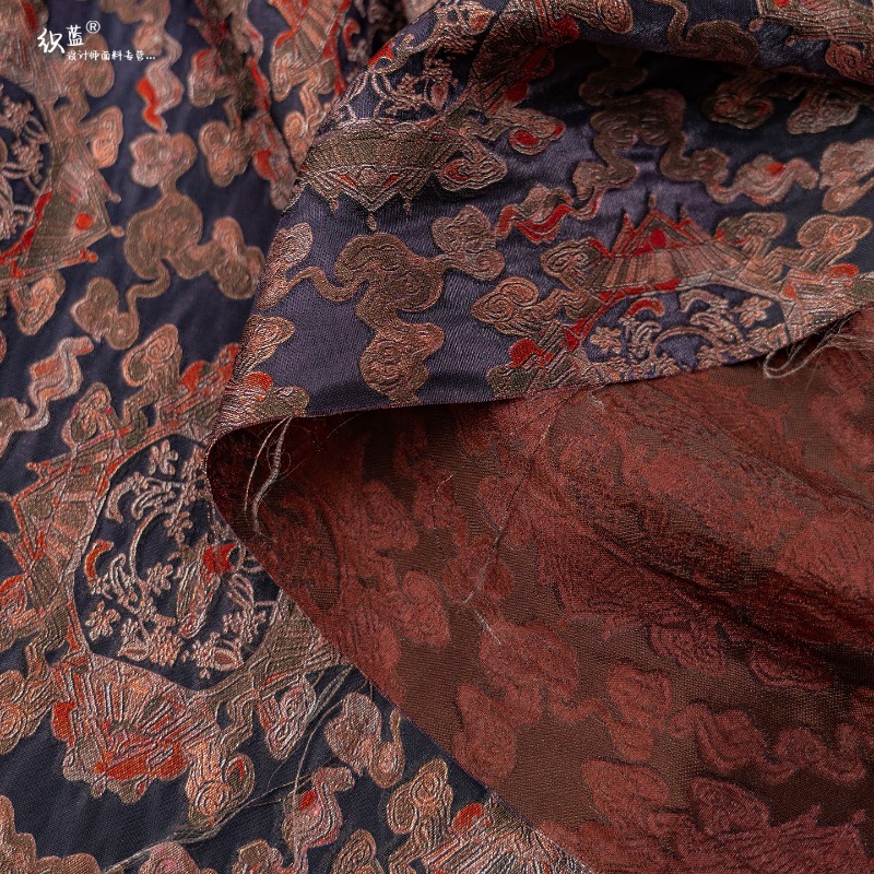 보라색 레드 레이온 꽃무늬 자카드 루렉스 원단 새로운  - Sewing Fabric 리뷰 및 가격