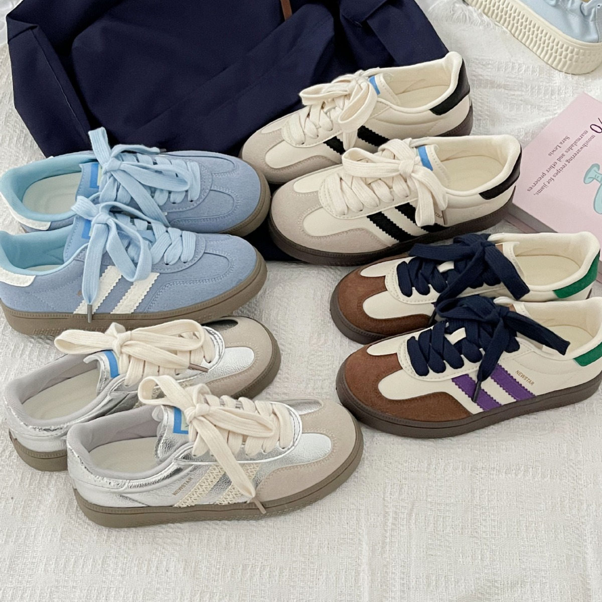 여성용 빈티지 스타일 스니커즈, 새로운 스타일의 흰색  - Sewing Net 리뷰 및 가격