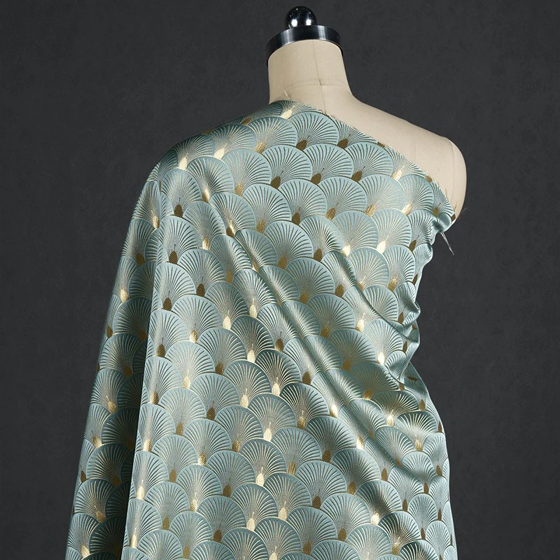 은행잎 팬 모양의 자카드 브로케이드 원단 치파오 드레스 - Sewing Fabric 리뷰 및 가격