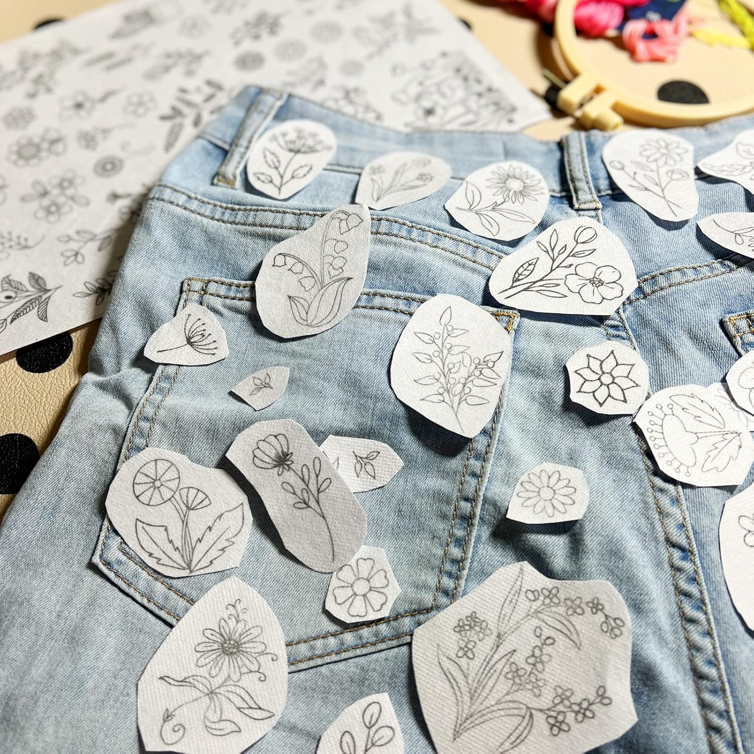 수용성 안정제 자수 패턴 꽃 스티커 및 스티치 자수 용 - Textile Sewing Patterns 리뷰 및 가격