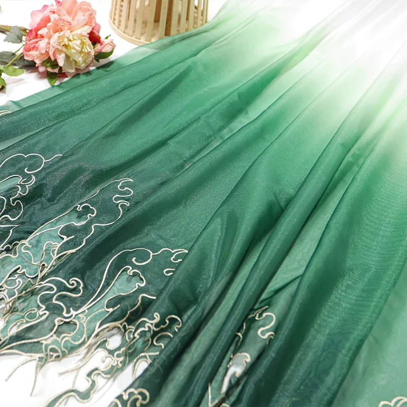 중국 스타일 자수 연잎 그라데이션 원단 DIY 한푸 드 - Sewing Fabric 리뷰 및 가격