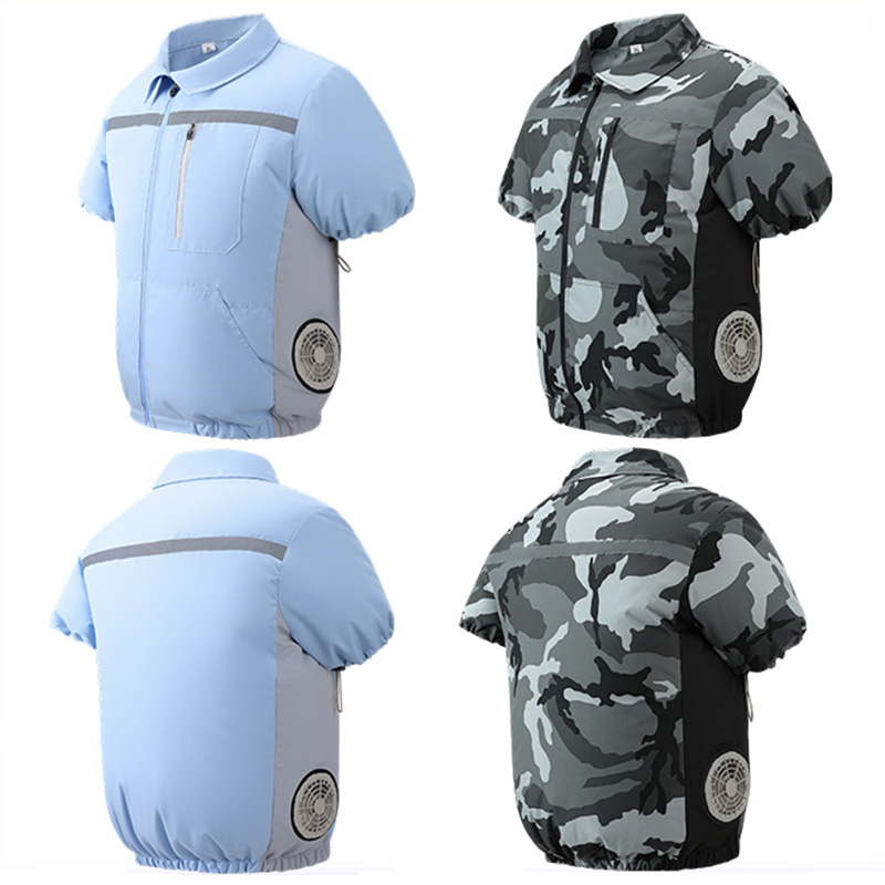 여름용 냉방 반팔 에어컨 의류 2홀 팬 내장 남성용 열 - Sewing Jackets 리뷰 및 가격