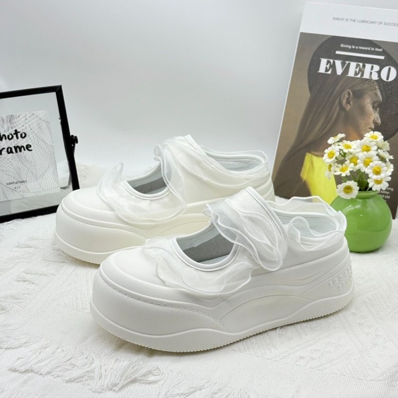 여성용 스위트 시스루 메쉬 러플 메리제인 플랫폼 뮬 프 - Sewing Cotton 리뷰 및 가격