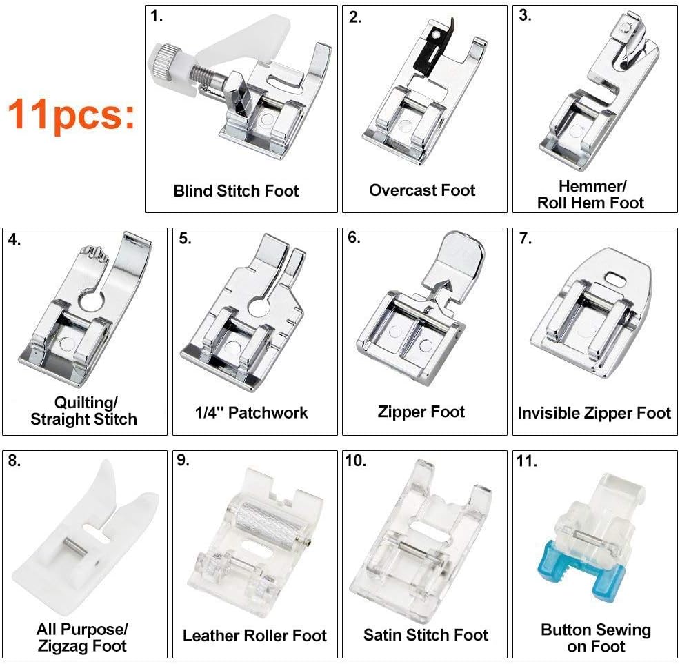 11종 프레서 풋 세트 - 브라더, 싱어, 베이비락,  - Textile Sewing Kit 리뷰 및 가격