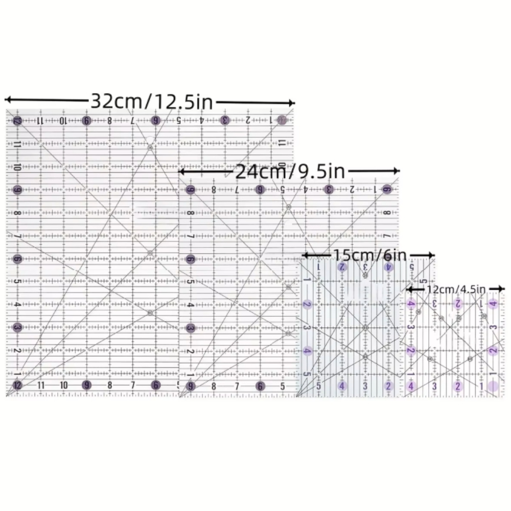 4개의 정사각형 아크릴 퀼팅 자 세트, 투명 원단 재단 - Quilting Ruler Square 리뷰 및 가격