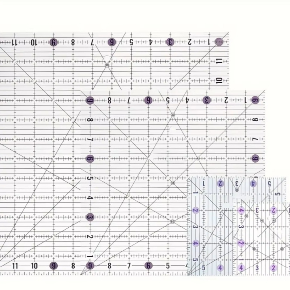 4개의 정사각형 아크릴 퀼팅 자 세트, 투명 원단 재단 - Quilting Ruler Square 리뷰 및 가격
