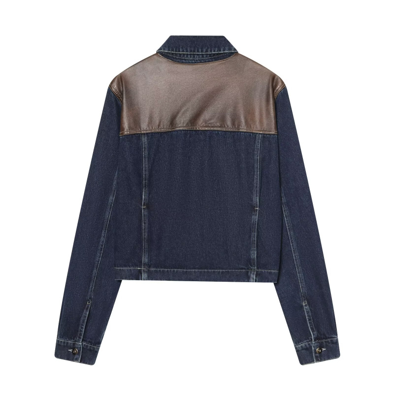 ETJ 여성 데님 재킷 & 청바지 세트 크롭 가죽 패치 - Sewing Jackets 리뷰 및 가격