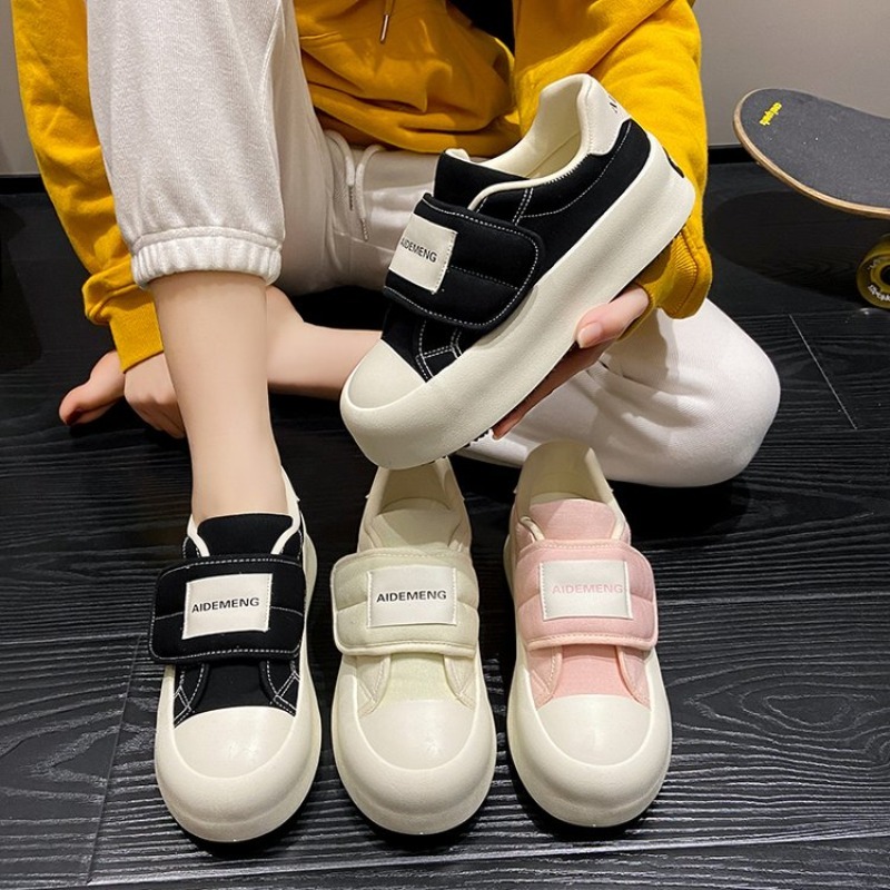 패션 여성용 플랫폼 보드 슈즈 캔버스 갑피 벨크로 디자 - Sewing Cotton 리뷰 및 가격