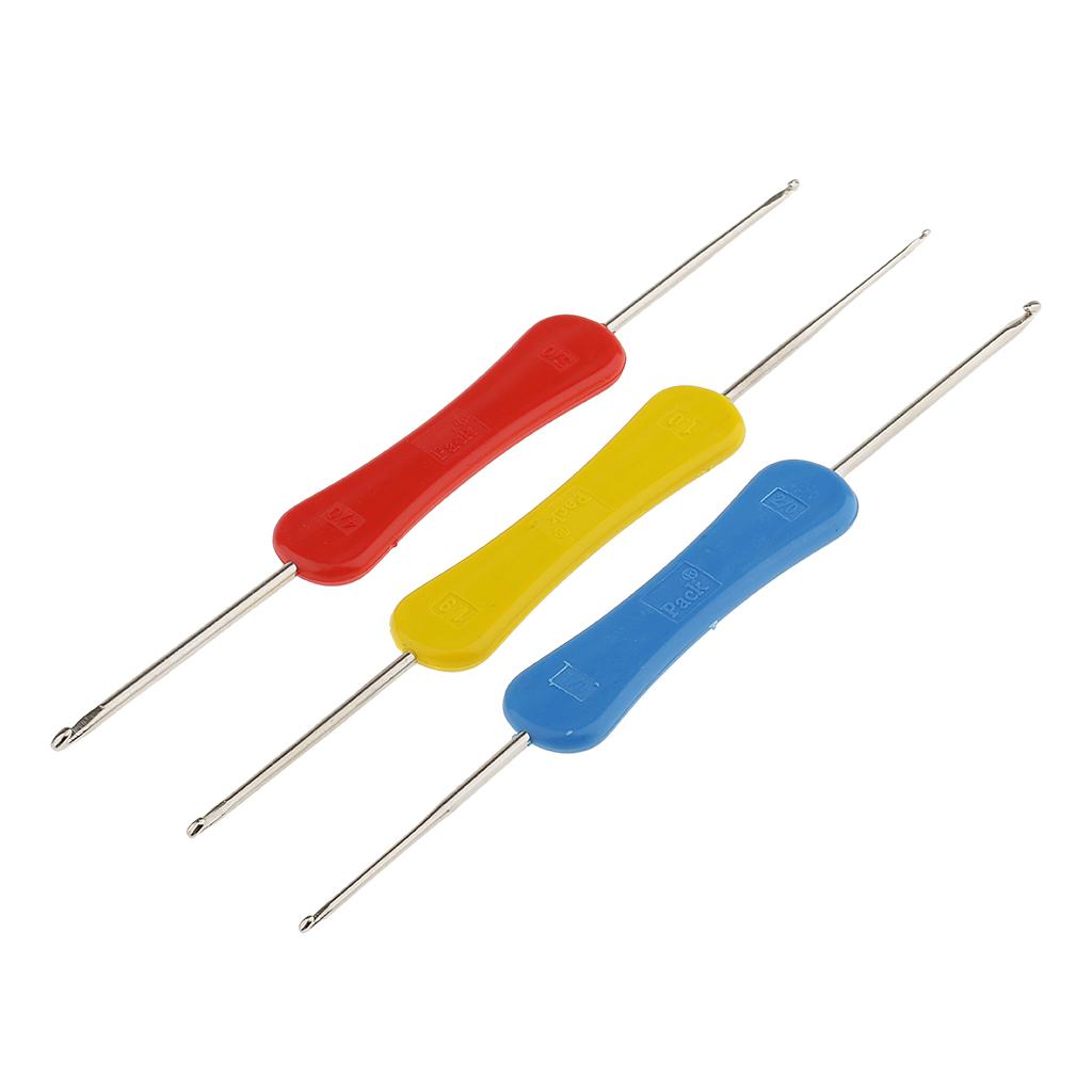 3 혼합 더블 엔드 그립 크로셰 뜨개질 후크 수제 바느 - Textile Sewing Kit 리뷰 및 가격