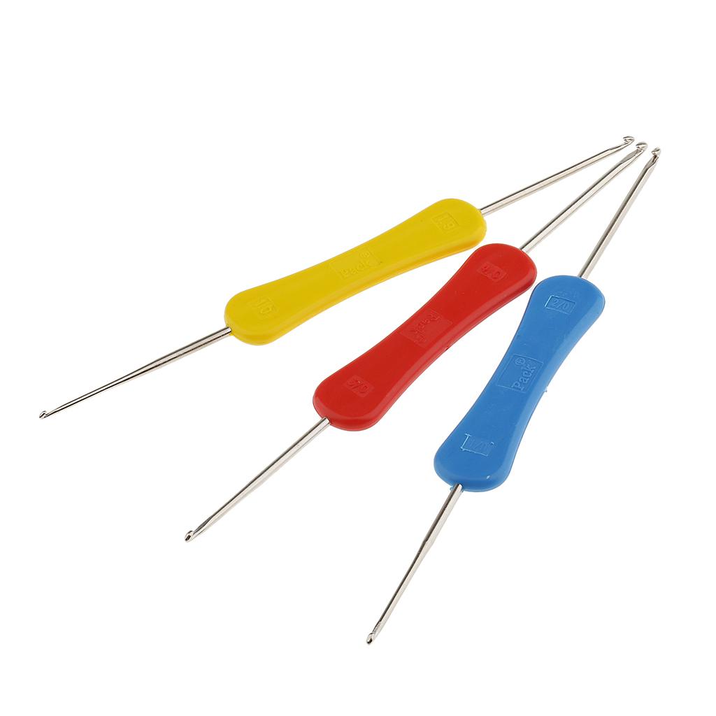 3 혼합 더블 엔드 그립 크로셰 뜨개질 후크 수제 바느 - Textile Sewing Kit 리뷰 및 가격
