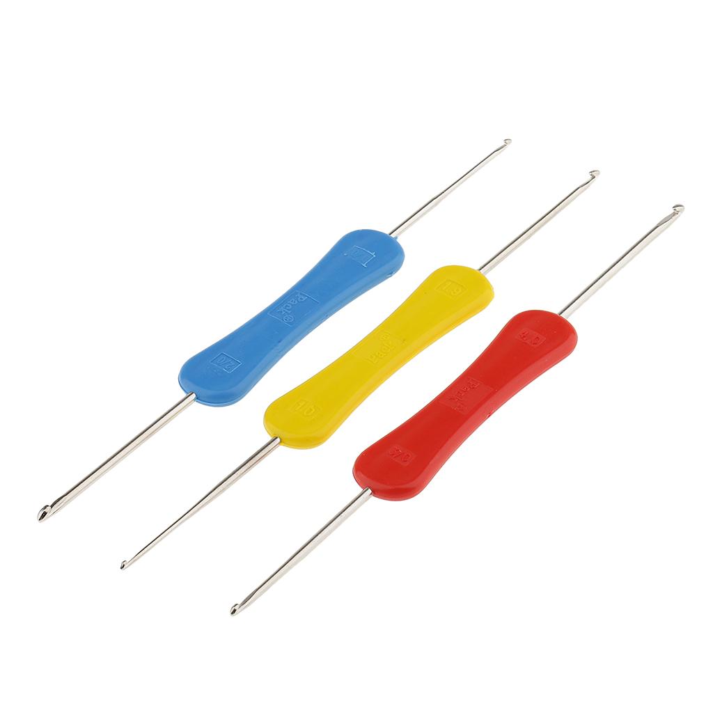 3 혼합 더블 엔드 그립 크로셰 뜨개질 후크 수제 바느 - Textile Sewing Kit 리뷰 및 가격