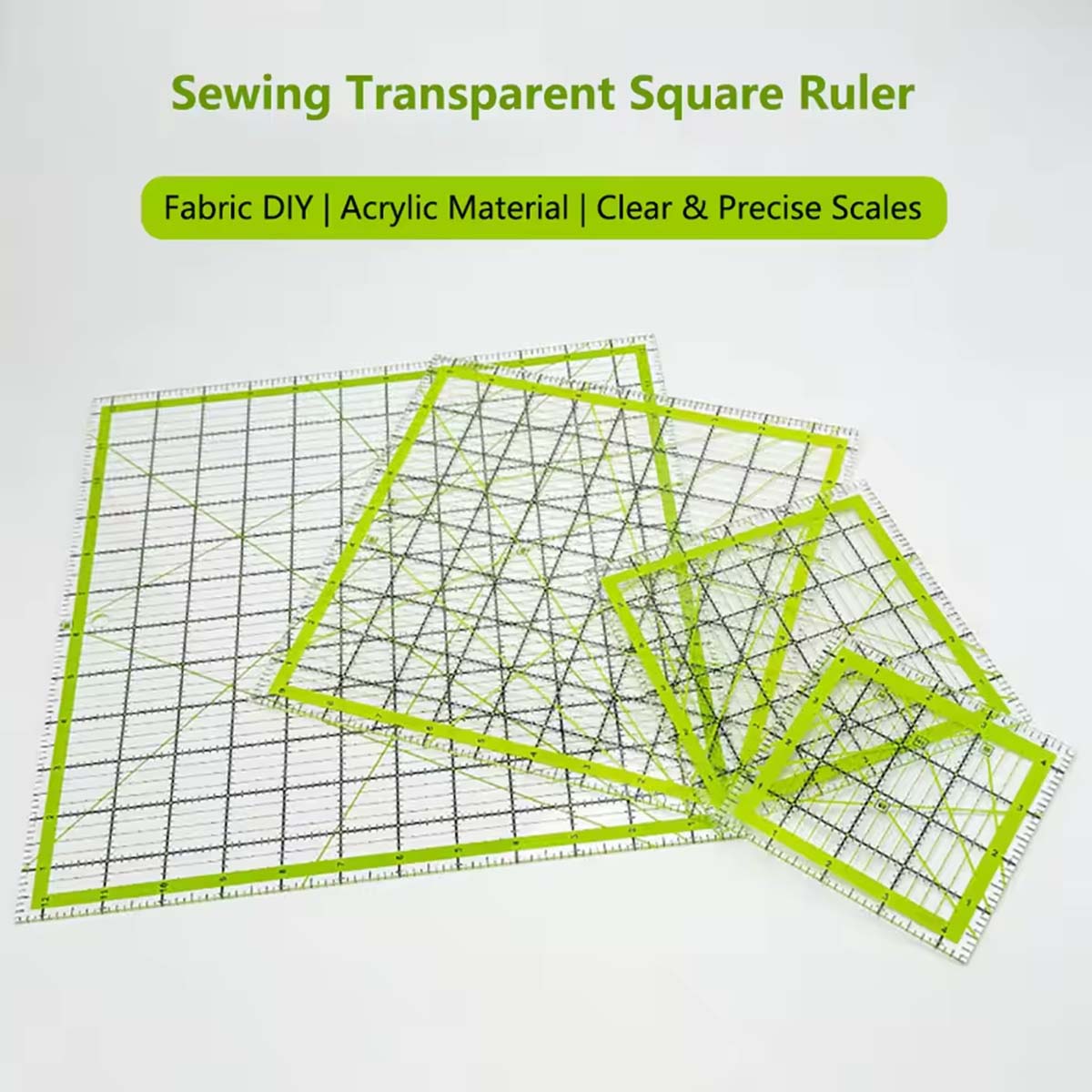4개 아크릴 사각 퀼팅 자 세트 + 24개 미끄럼 방지 - Quilting Ruler Square 리뷰 및 가격