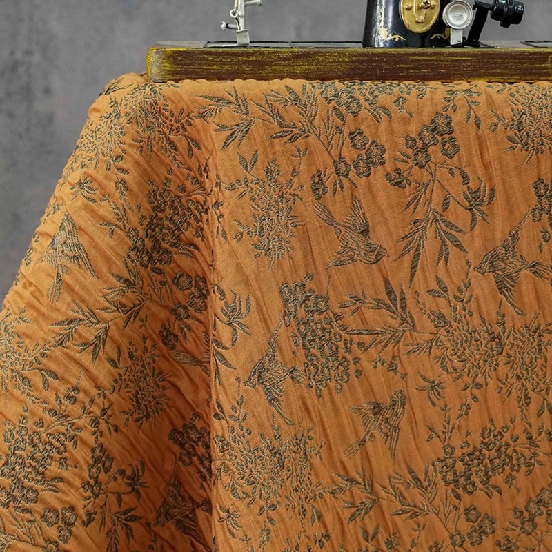 자두색 대나무 까치 무늬 양각 질감 자카드 원단 중국풍 - Sewing Fabric 리뷰 및 가격