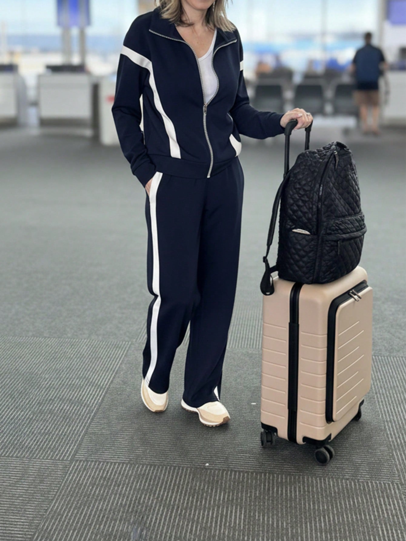 캐주얼 스타일 여성 패션 통근 세트 편안하고 루즈한 스 - Sewing Jackets 리뷰 및 가격