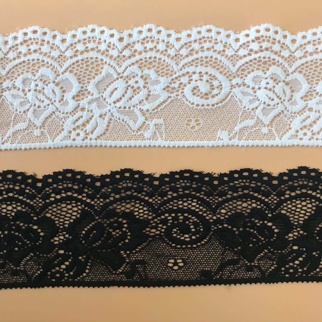 절묘한 탄성 레이스 트림, 검정색과 흰색으로 제공, 2 - Textile Sewing Patterns 리뷰 및 가격