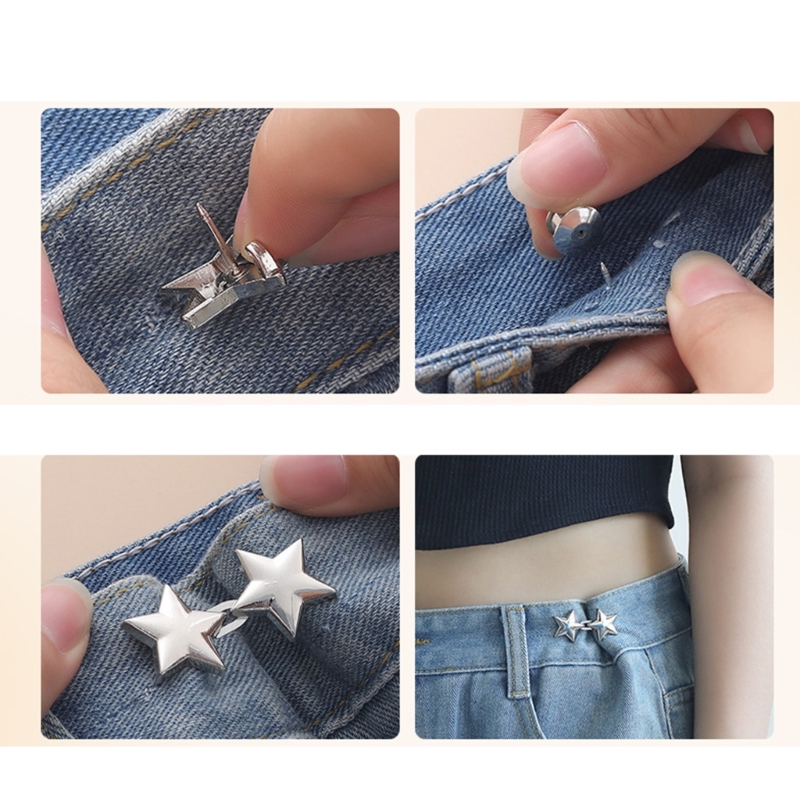 조절식 허리 버클 별 모양 진 바지 단추, 탈착식 합금 - Textile Sewing Kit 리뷰 및 가격