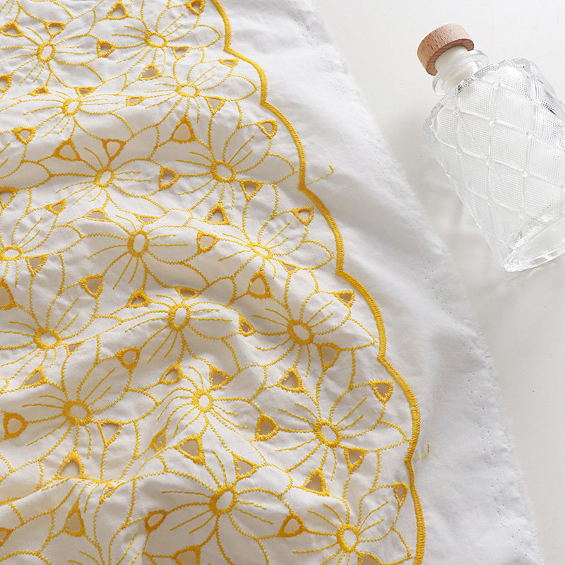 100% 순면 자수 아일렛 레이스 원단 노란색 속이 비 - Sewing Eyelet Fabric 리뷰 및 가격