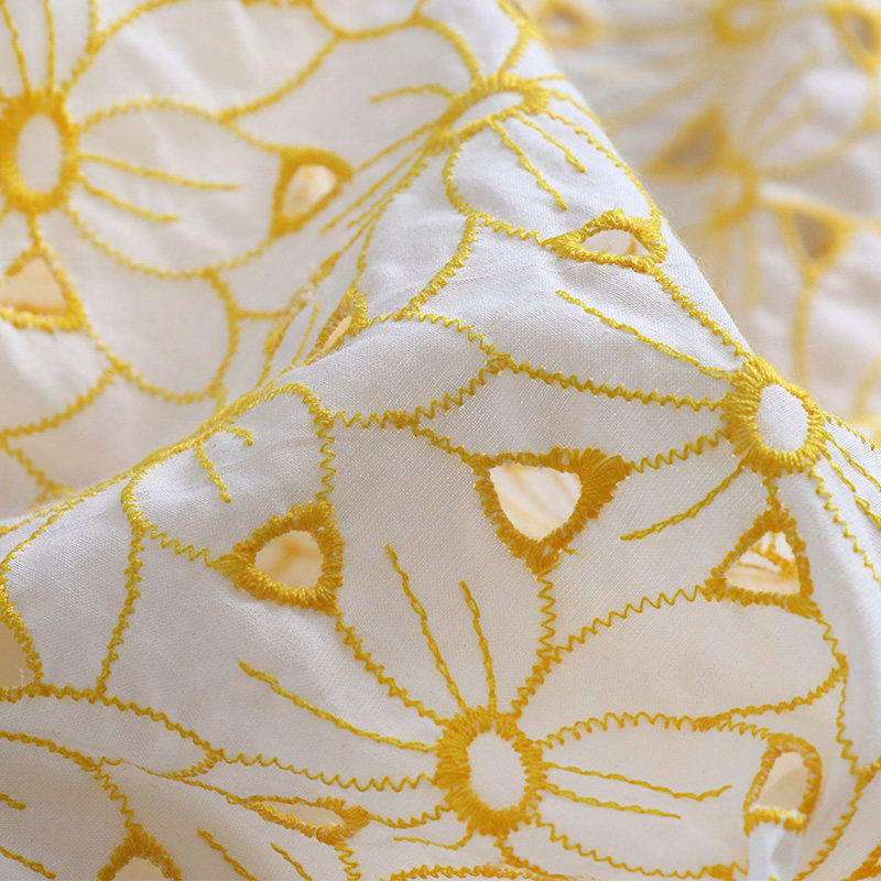 100% 순면 자수 아일렛 레이스 원단 노란색 속이 비 - Sewing Eyelet Fabric 리뷰 및 가격